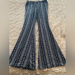 No Boundaries Black and White Flare Pants